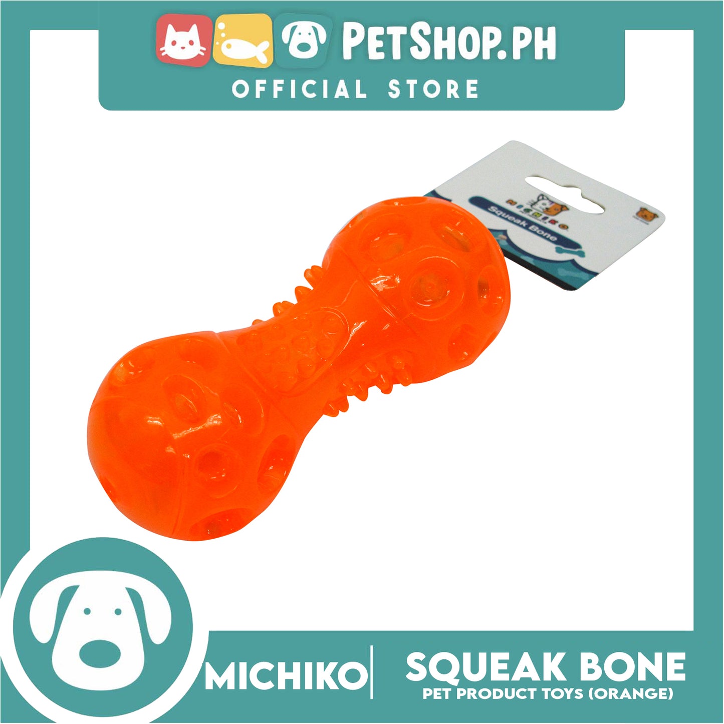 Michiko Large Squeak Bone Orange