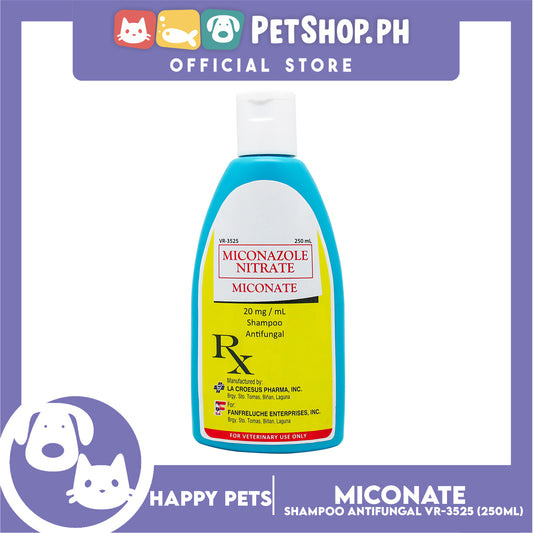 Happy Pets Miconazole Nitrate Miconate 250ml Antifungal Shampoo for Dogs and Cats