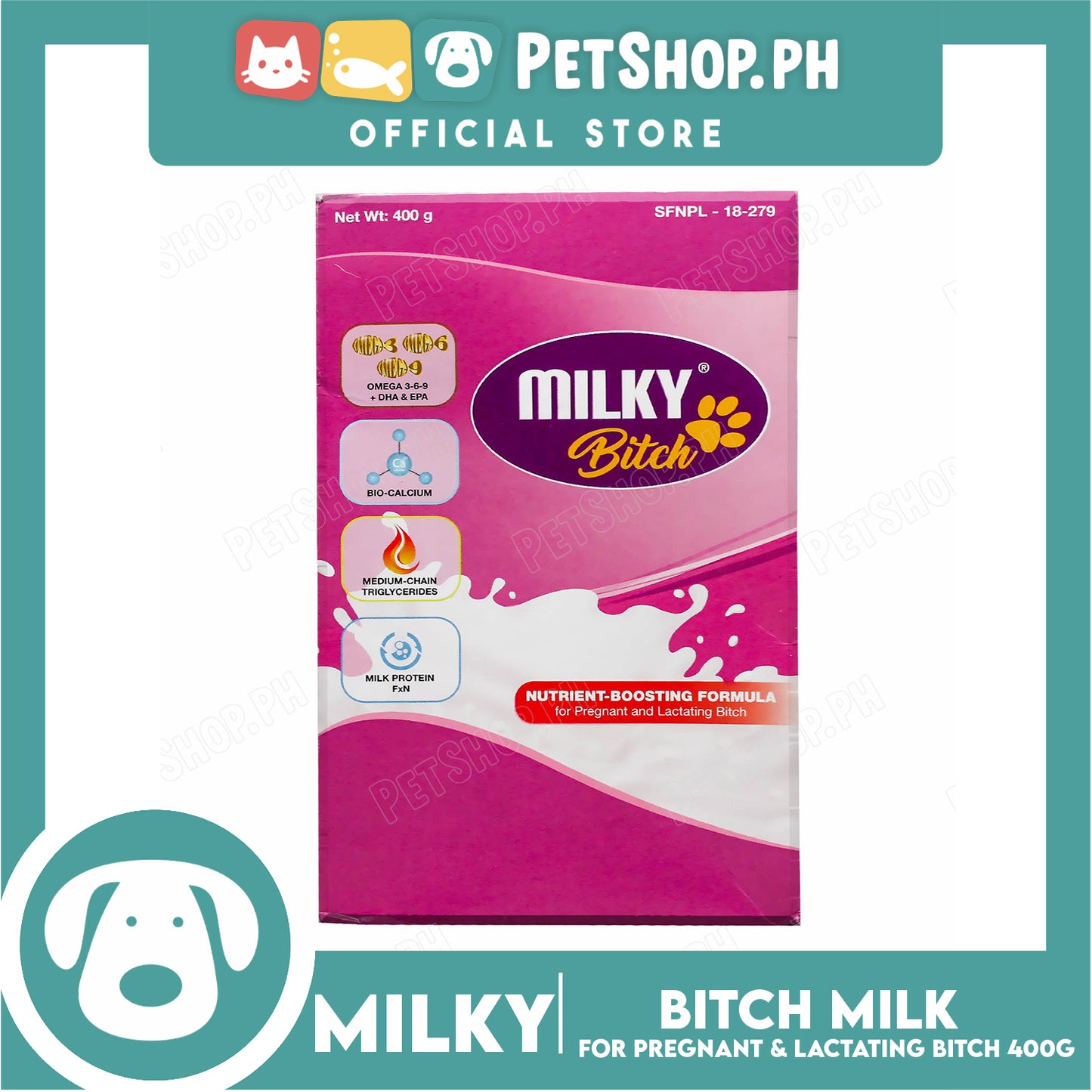 Milk Powder 400g with Nutrient Boosting Formula for Pregnant and Lactating Dogs