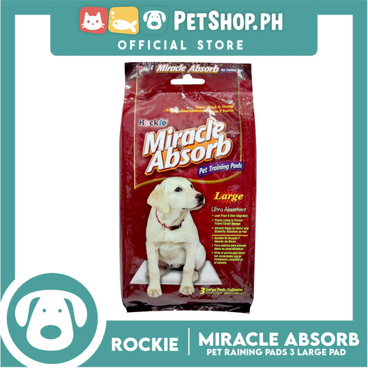 Rockie Miracle Absorb Pet Training Pads 3 Large Pads Ultra Absorbent