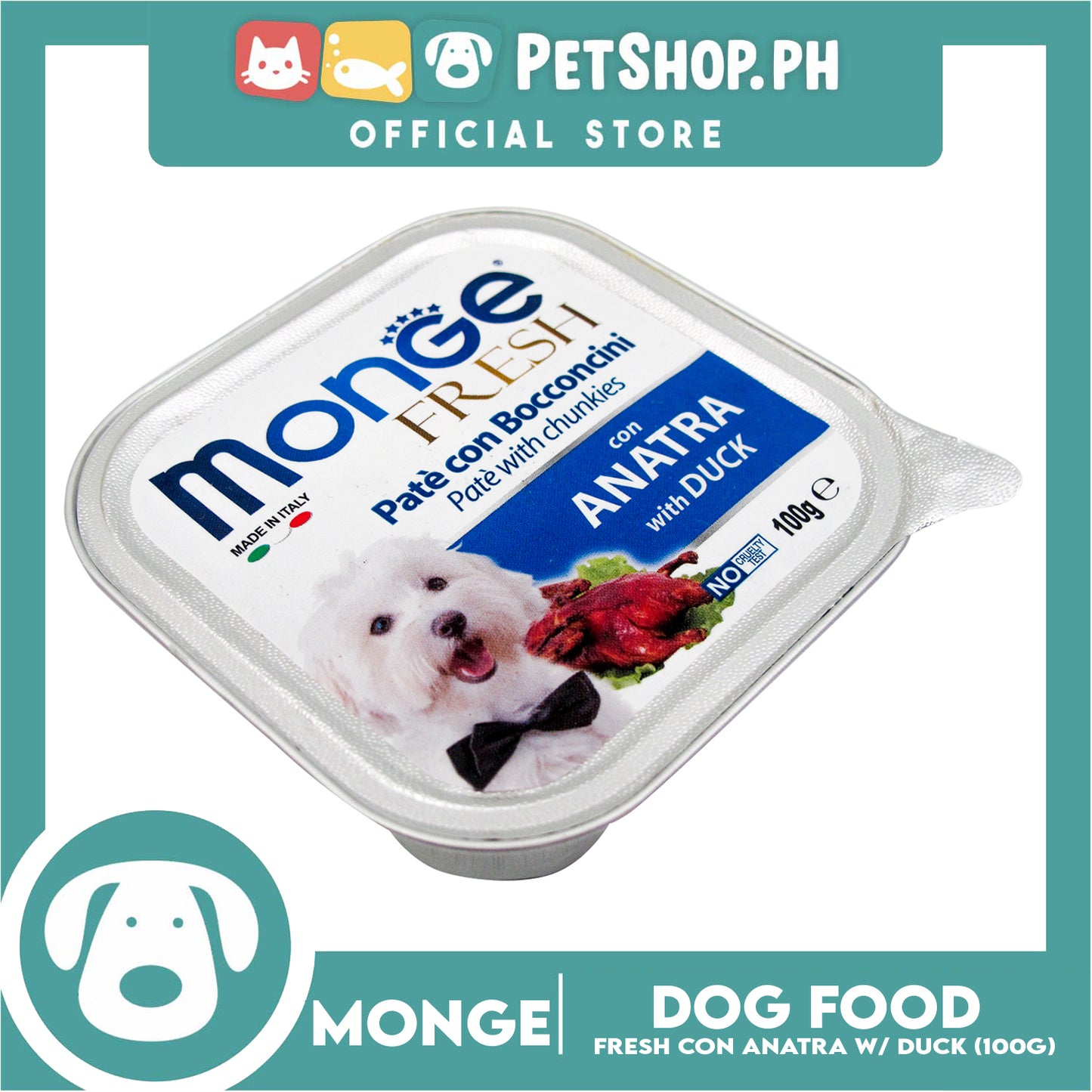Monge Fresh Pate And Chunkies 100g (Anatra With Duck) Dog Wet Food