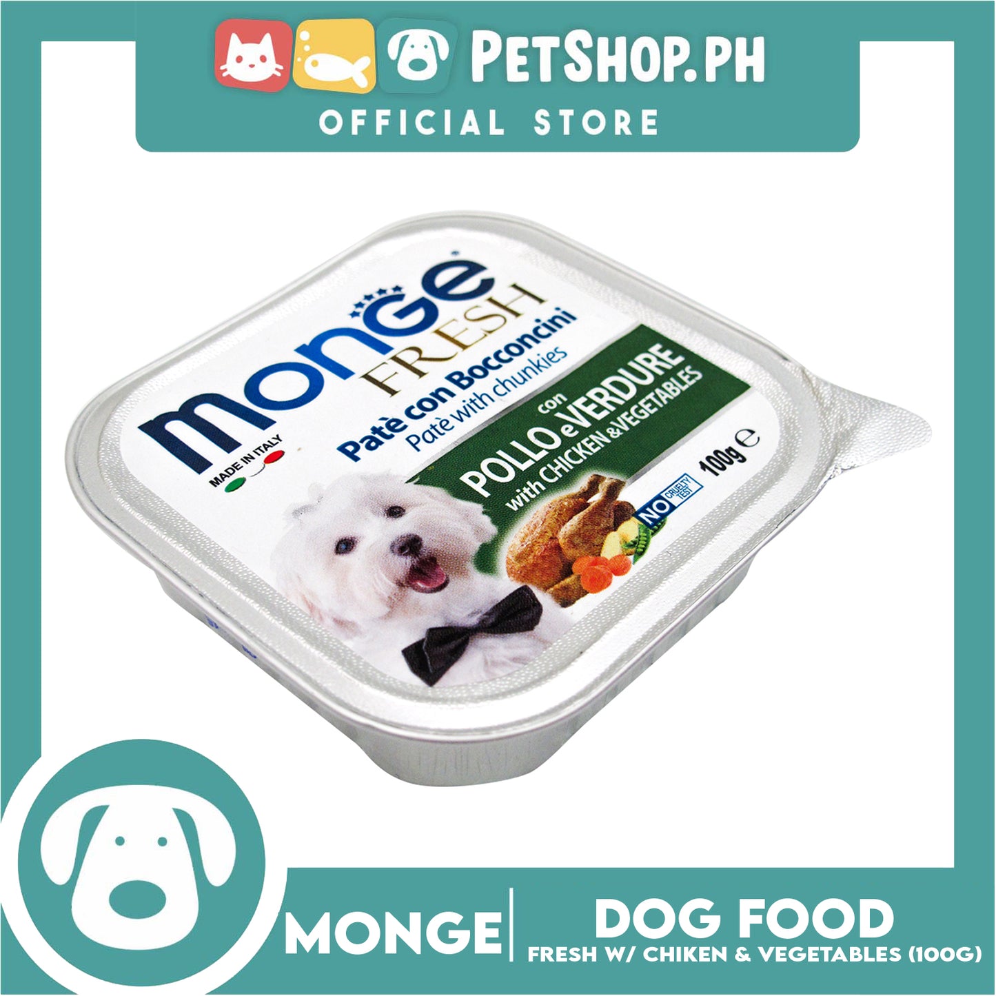 Monge Fresh Pate And Chunkies 100g (Chicken And Vegetable) Dog Wet Food