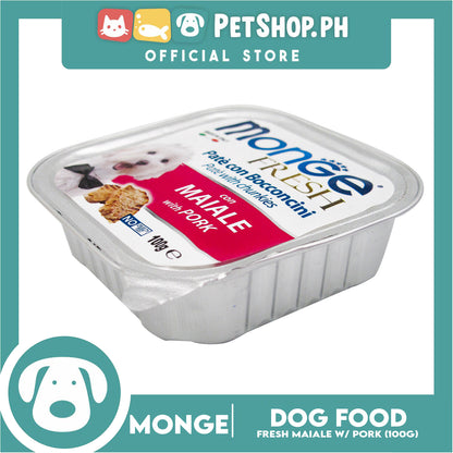 Monge Fresh Pate And Chunkies 100g (Maiale With Pork) Dog Wet Food