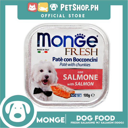 Monge Fresh Pate And Chunkies 100g (Salmone With Salmon) Dog Wet Food