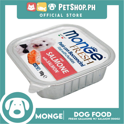 Monge Fresh Pate And Chunkies 100g (Salmone With Salmon) Dog Wet Food