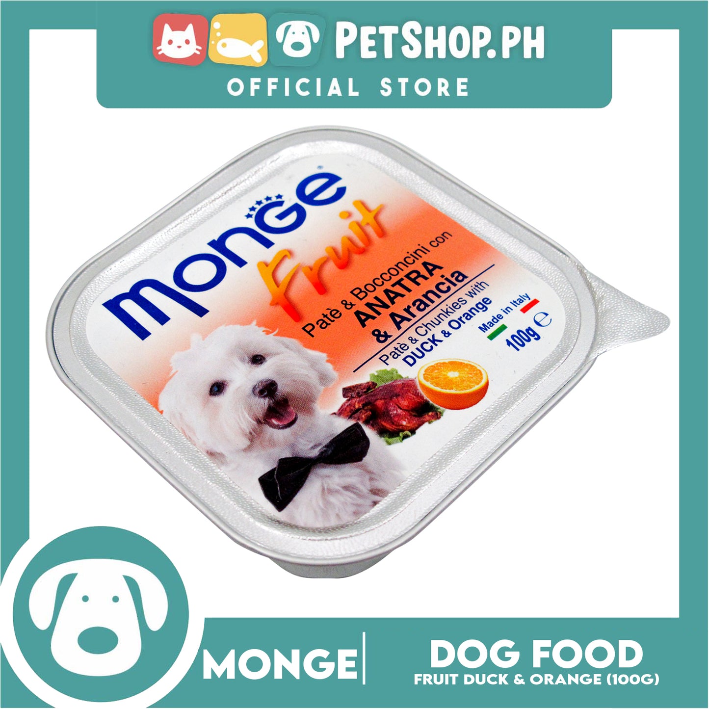 Monge Fruit Pate And Chunkies 100g (Duck And Orange) Dog Wet Food