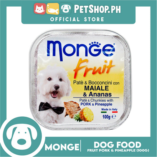 Monge Fruit Pate And Chunkies 100g (Pork And Pineapple) Dog Wet Food