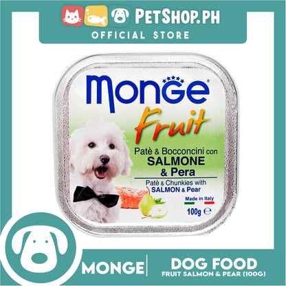Monge Fruit Pate And Chunkies 100g (Salmon And Pear) Dog Wet Food