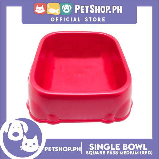 P638 Square Single Bowl Medium Red