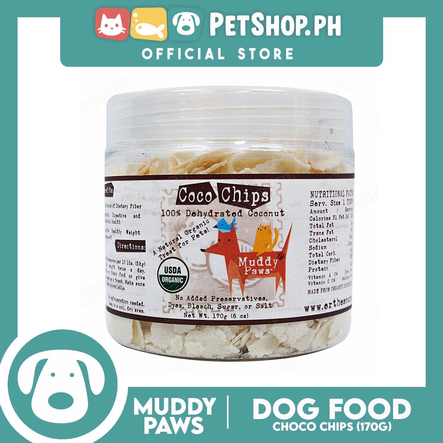 Muddy Paws Coco Chips 170g