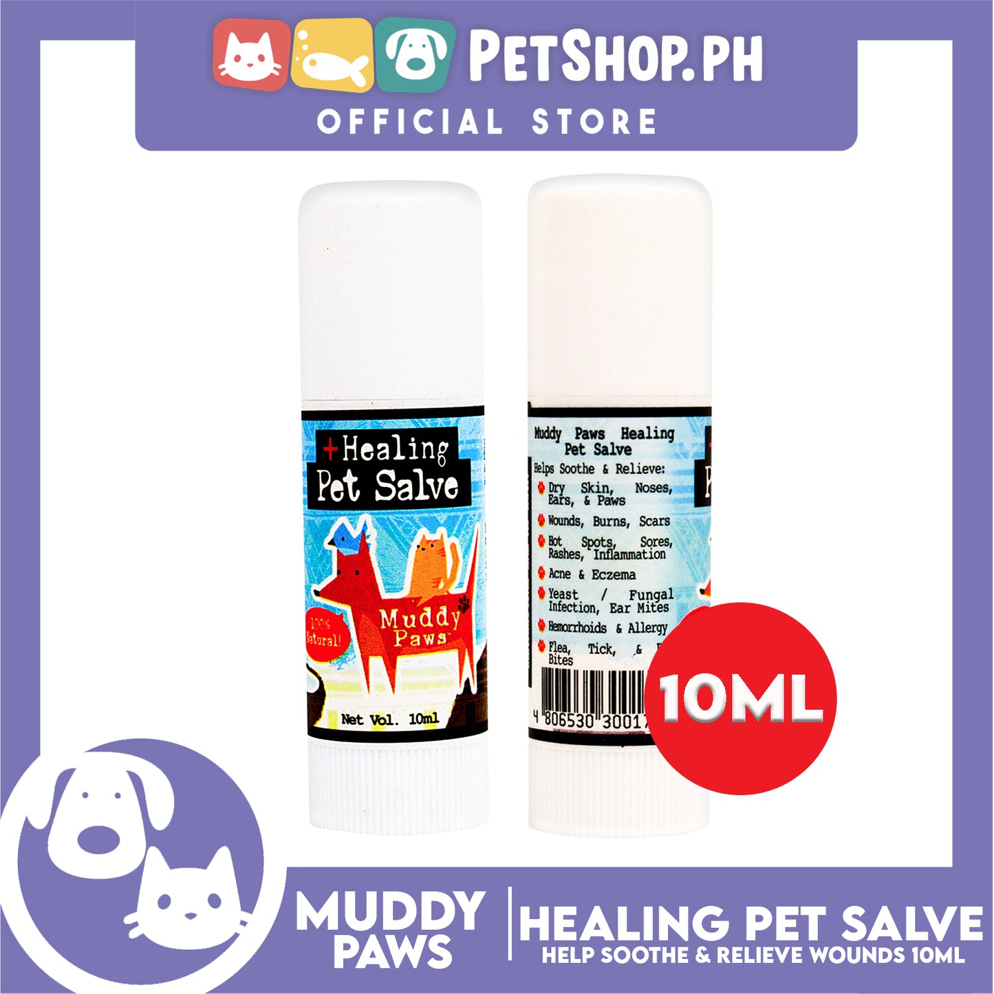 Muddy Paws Healing Pet Salve 10ml Pets Body Care