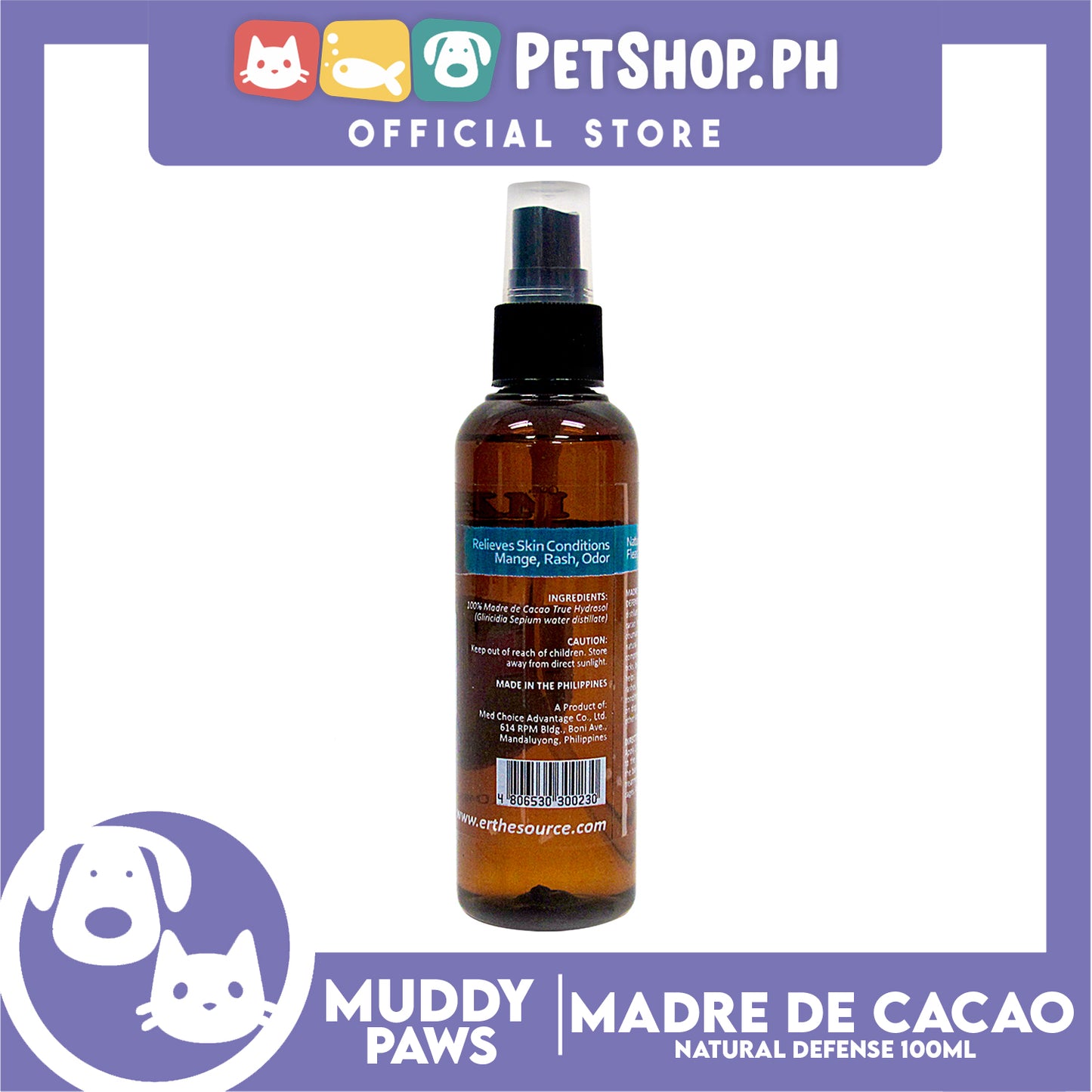 Muddy Paws Madre de Cacao Natural Defense 100mL
