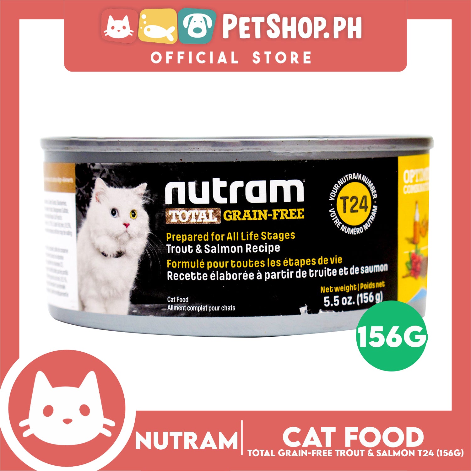 Nutram T24 Total Grain Free Trout and Salmon Meal Recipe Cat Food Petshop.PH