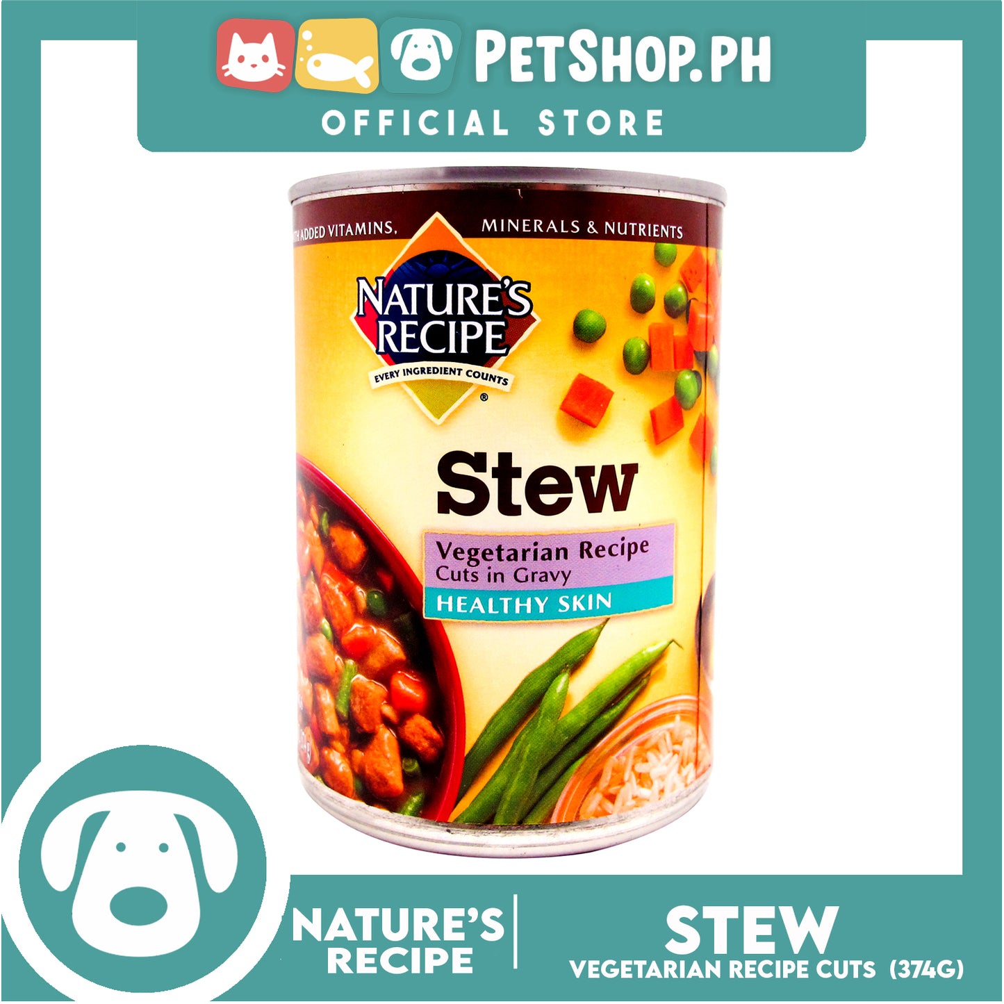 Nature's Recipe Stew Vegetarian Recipe Cuts in Gravy 374g
