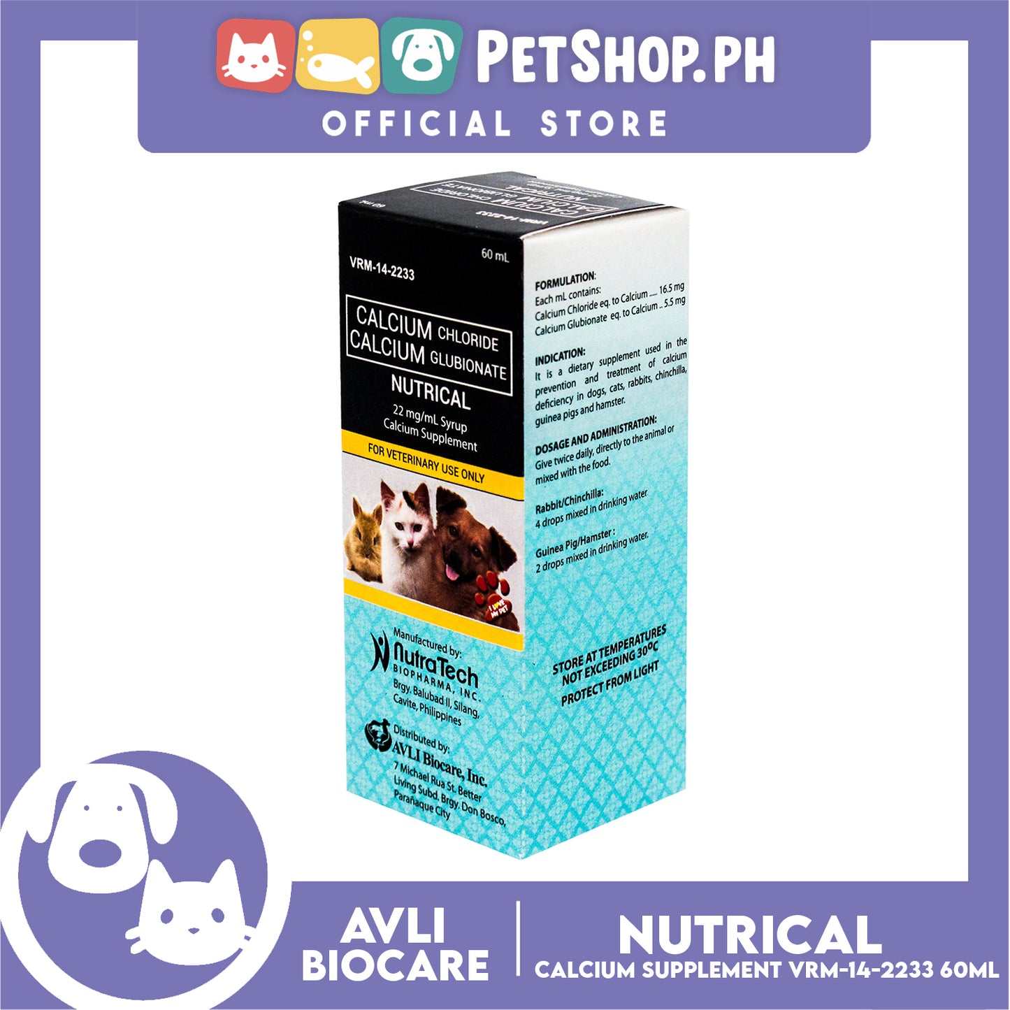 Nutrical Calcium Supplement VRM-14-2233 60ml for Pets Dietary Supplement