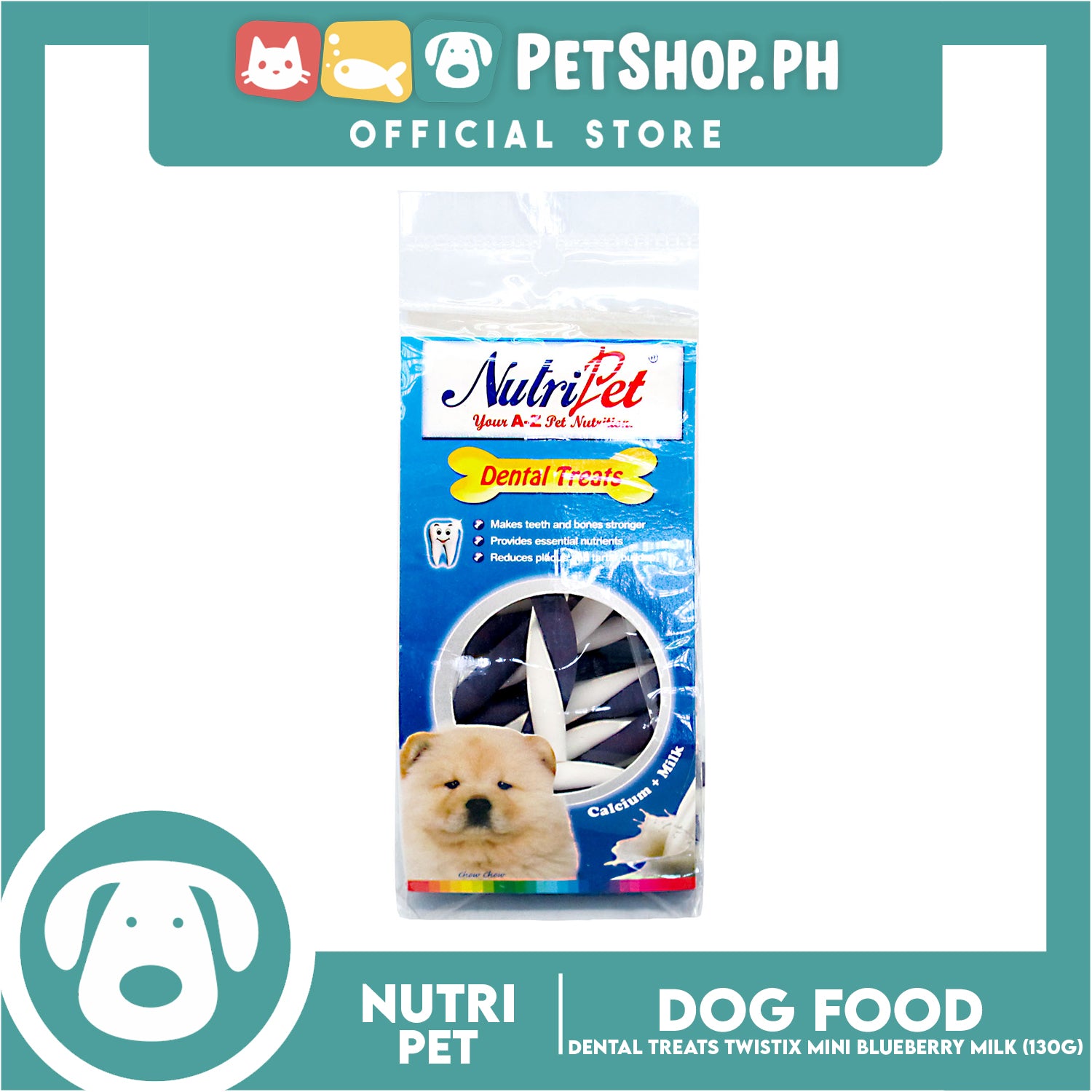 Nutript Nutripet Twistix Mini Blueberry and Milk-(516) 130g – Petshop.PH