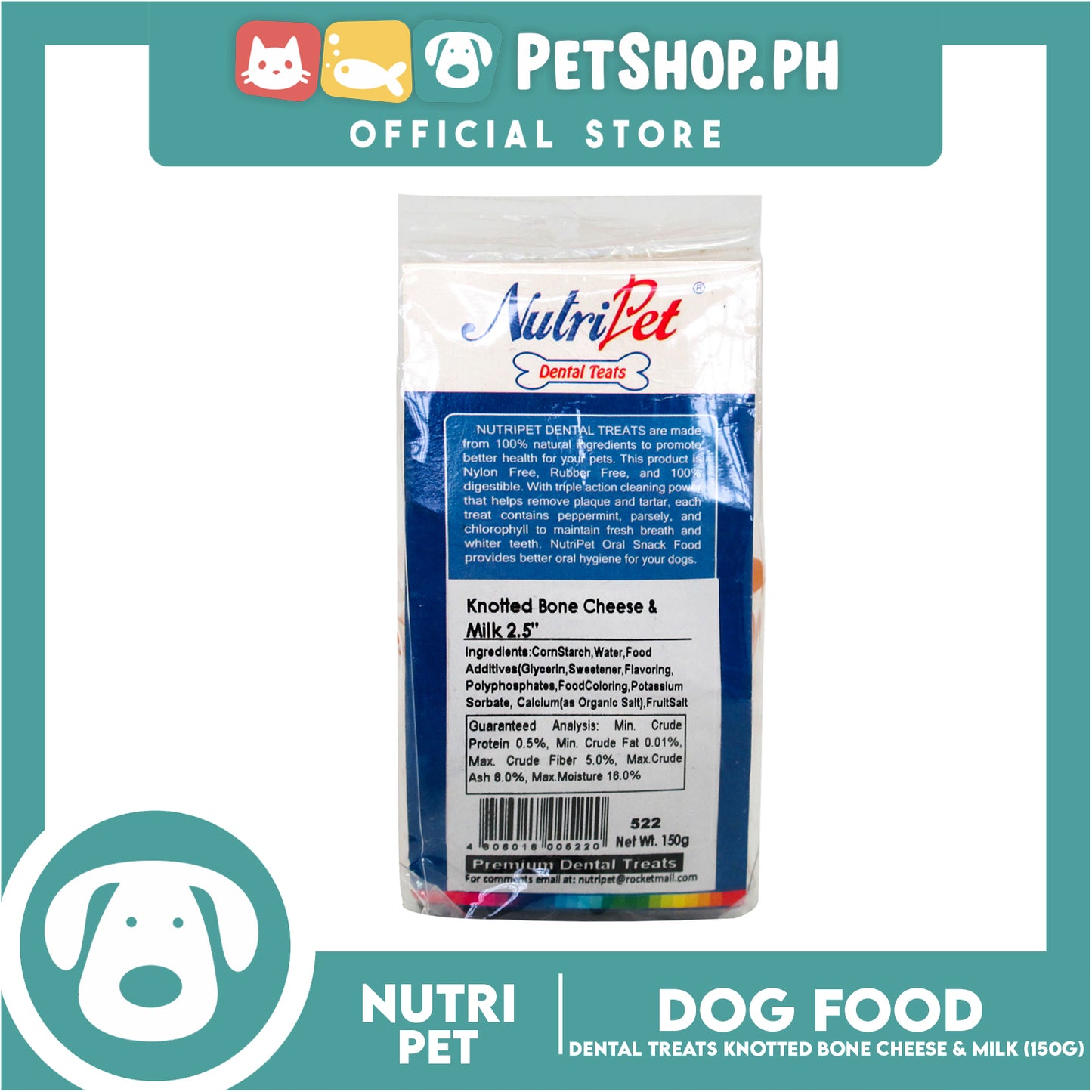 Nutripet Twist n' Knot Cheese and Milk-(522) 150g