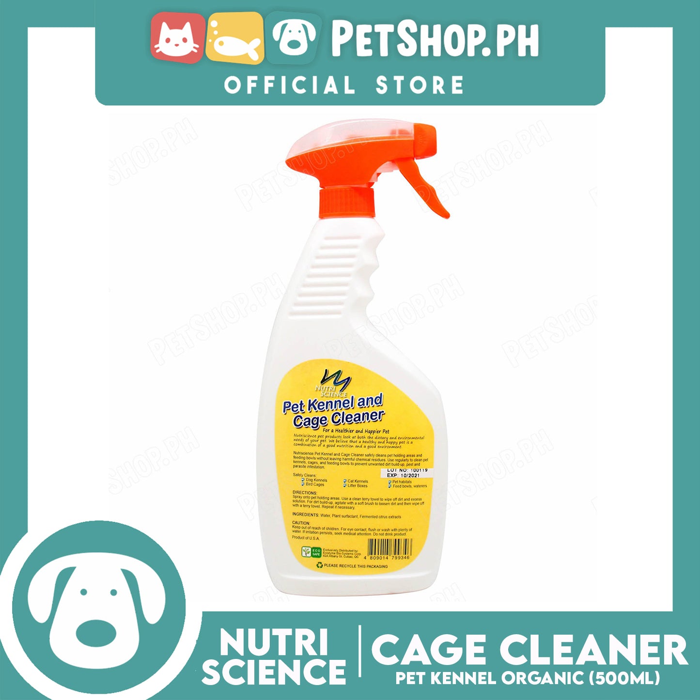 Nutri Science Pet Kennel and Cage Cleaner 500ml