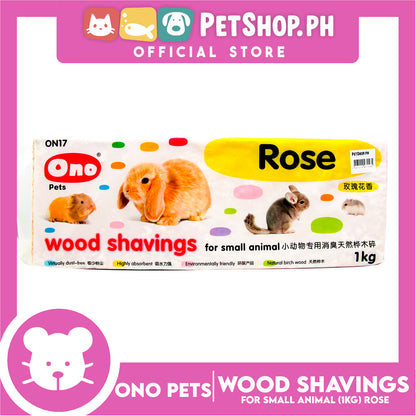 Ono Pets Wood Shavings Rose 1kg