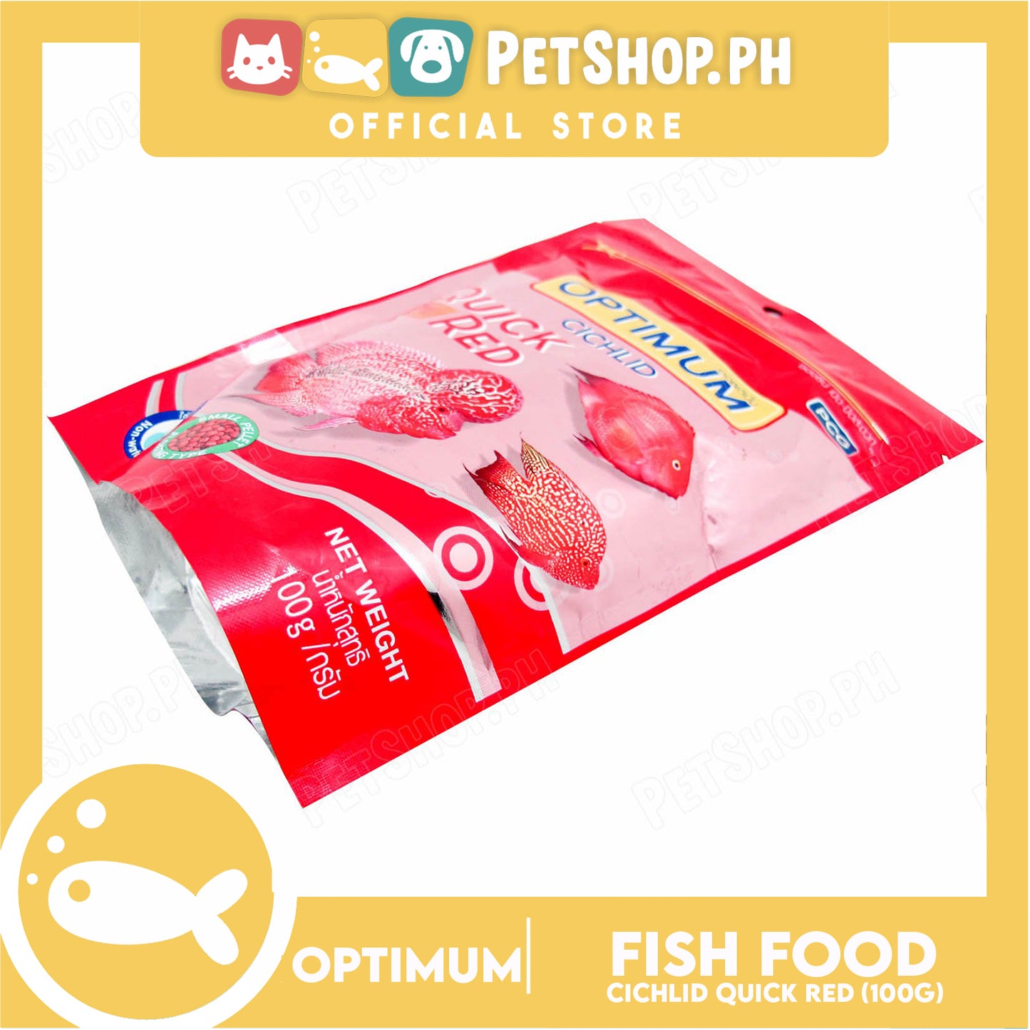 Pet Plus Optimum 100g (Cichlid - Small) Highly Nutritious Food For All Cichlid Fish
