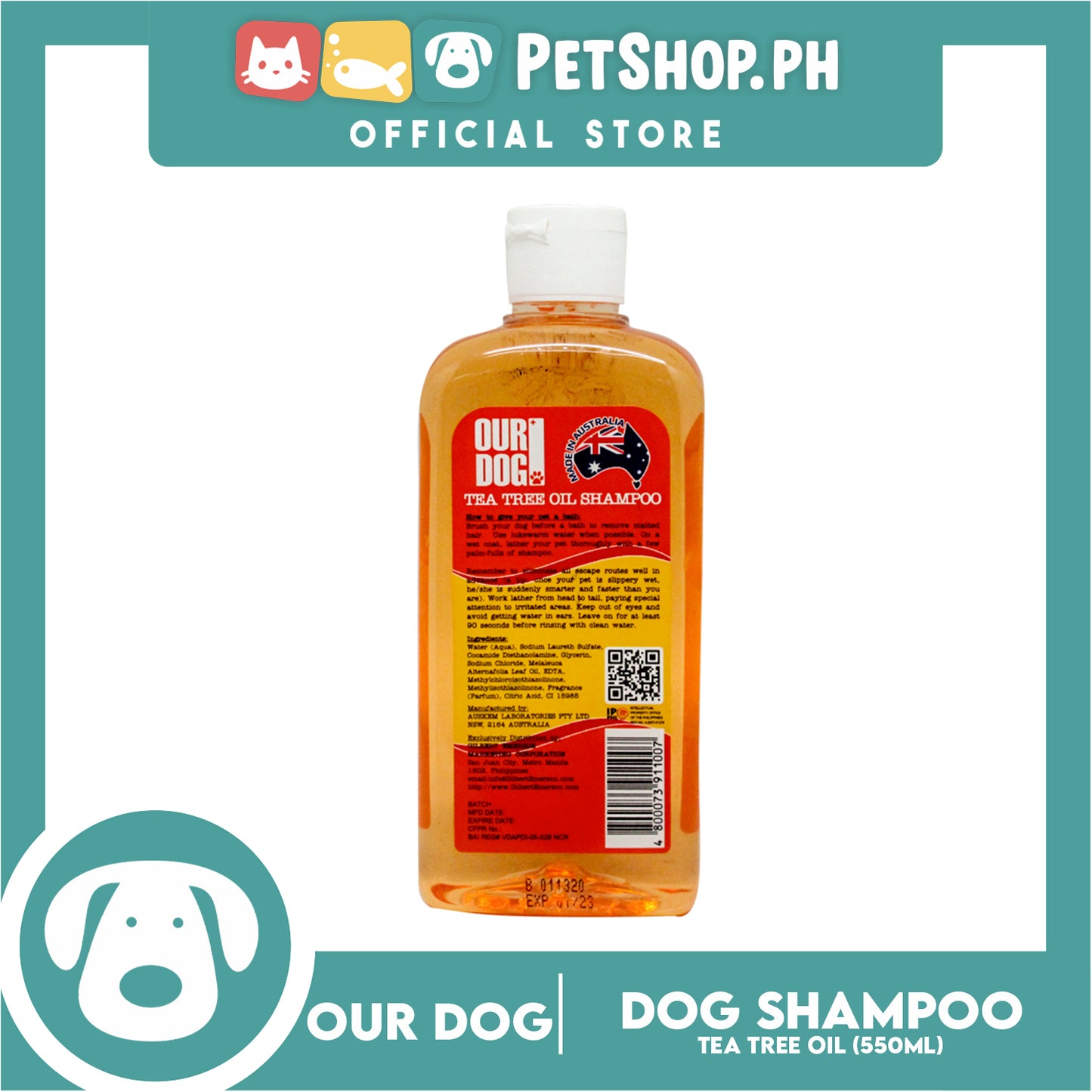 Our Dog Tea Tree Oil Dog Shampoo 550ml