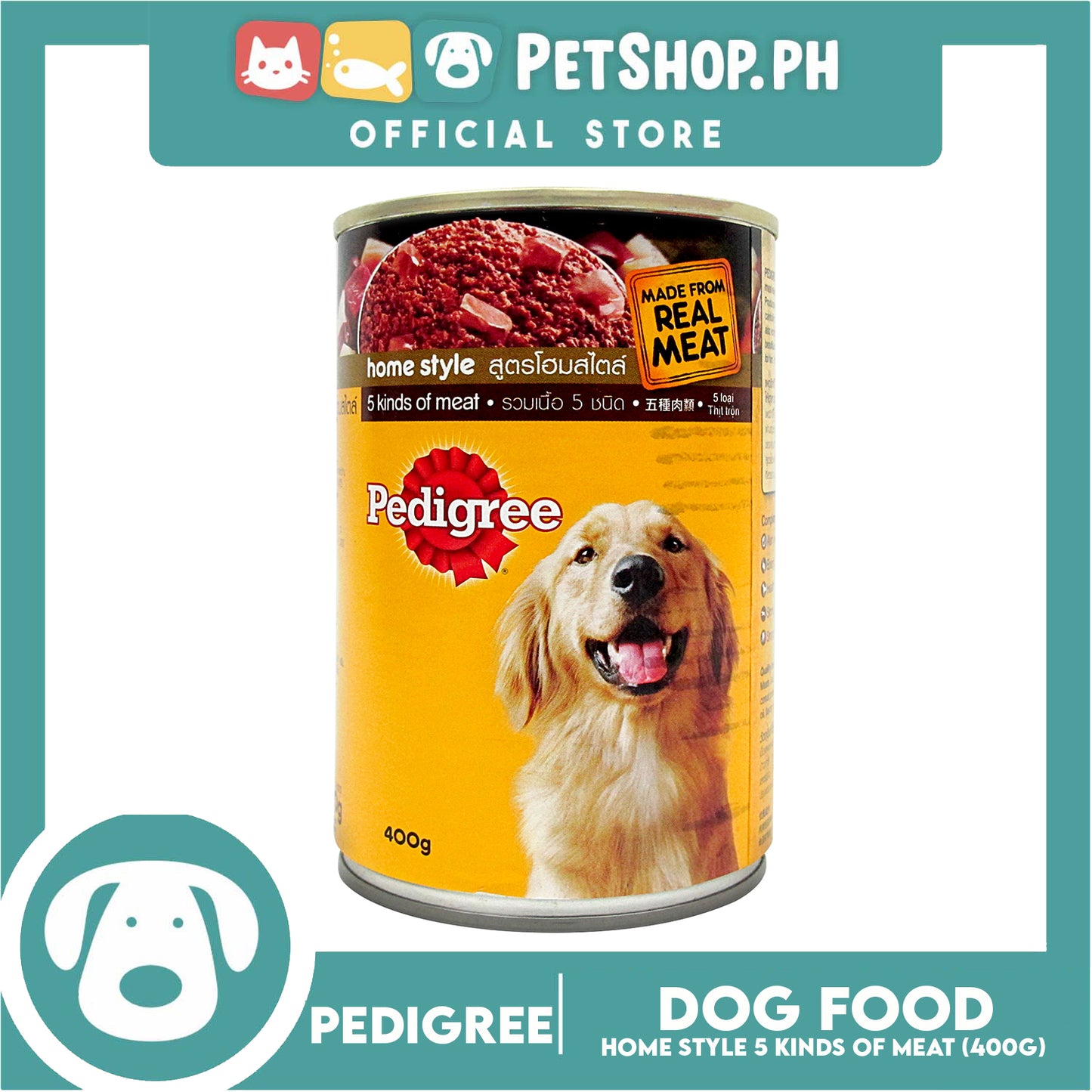 Pedigree Home Style 5 Kinds of Meat 400g Wet Canned Dog Food