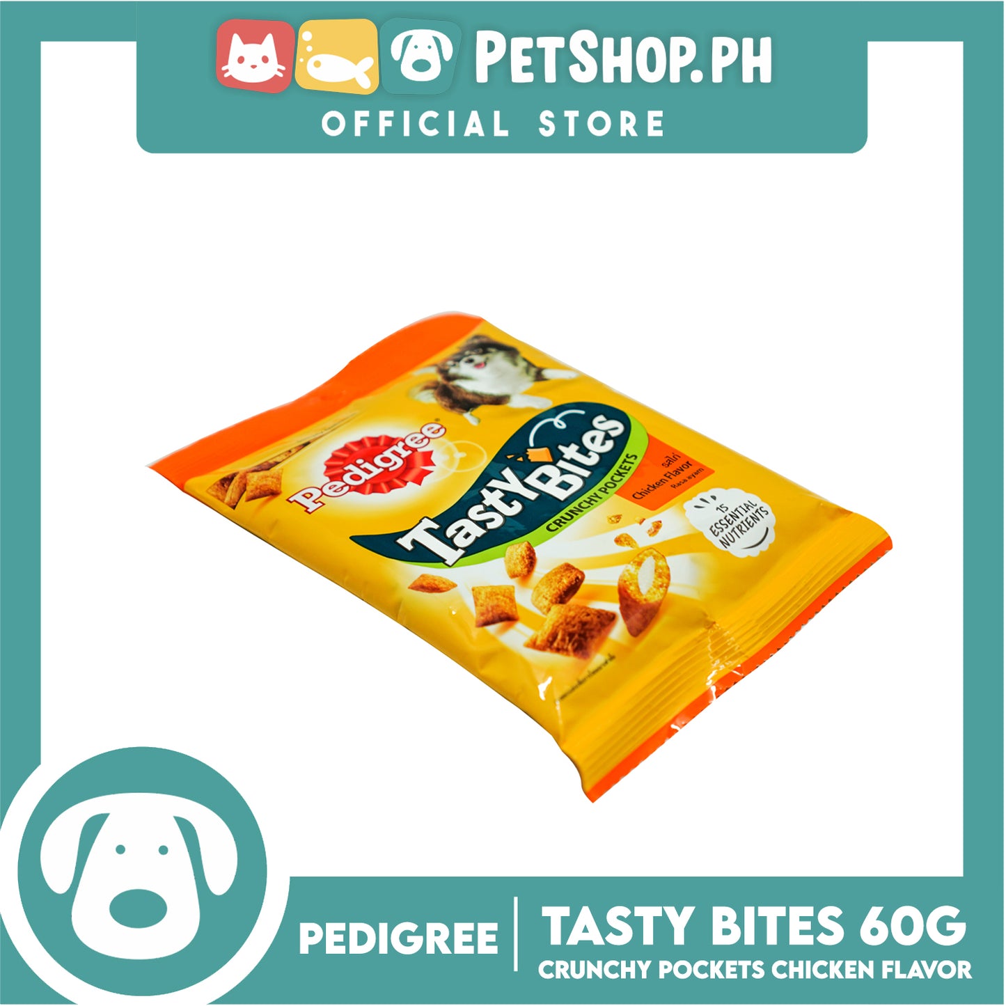 Pedigree Tasty Bites Crunchy Pockets Chicken Flavor 60g