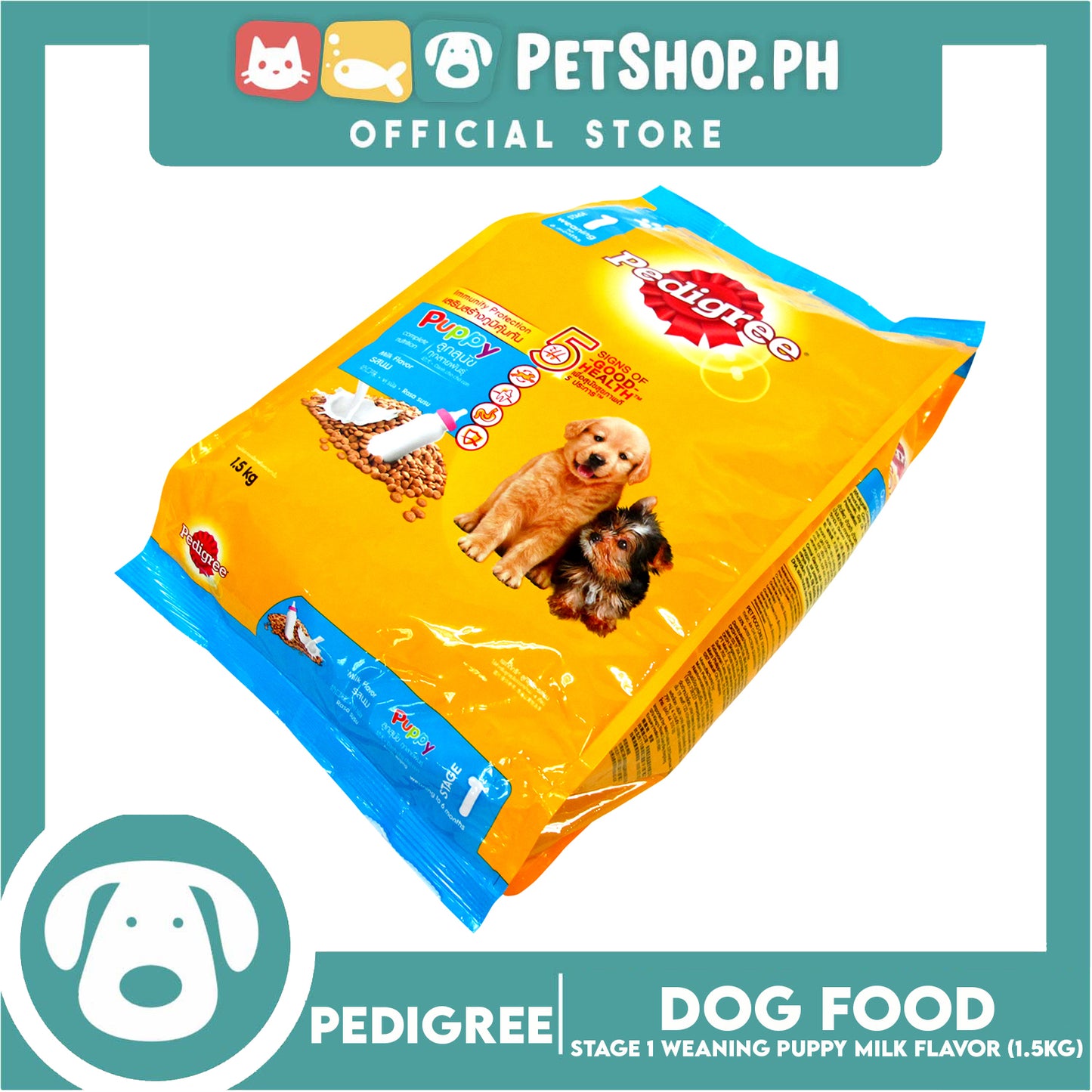 Pedigree Puppy Weaning  Formula Stage 1 to 6 months Milk Flavor 1.5kg Puppy Food Dog Food