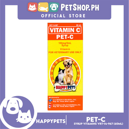 Happy Pets Vitamin C Pet-C Syrup 60ml for Dogs and Cats