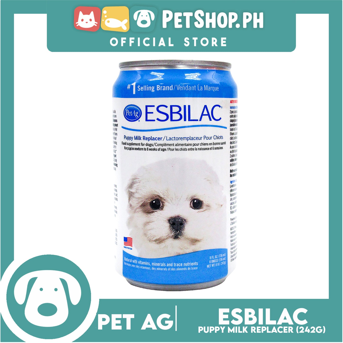 Pet Ag Esbilac Puppy Milk Replacer Liquid 8oz