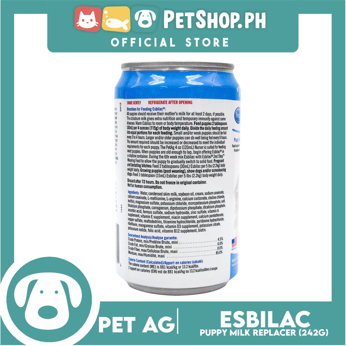 Pet Ag Esbilac Puppy Milk Replacer Liquid 8oz