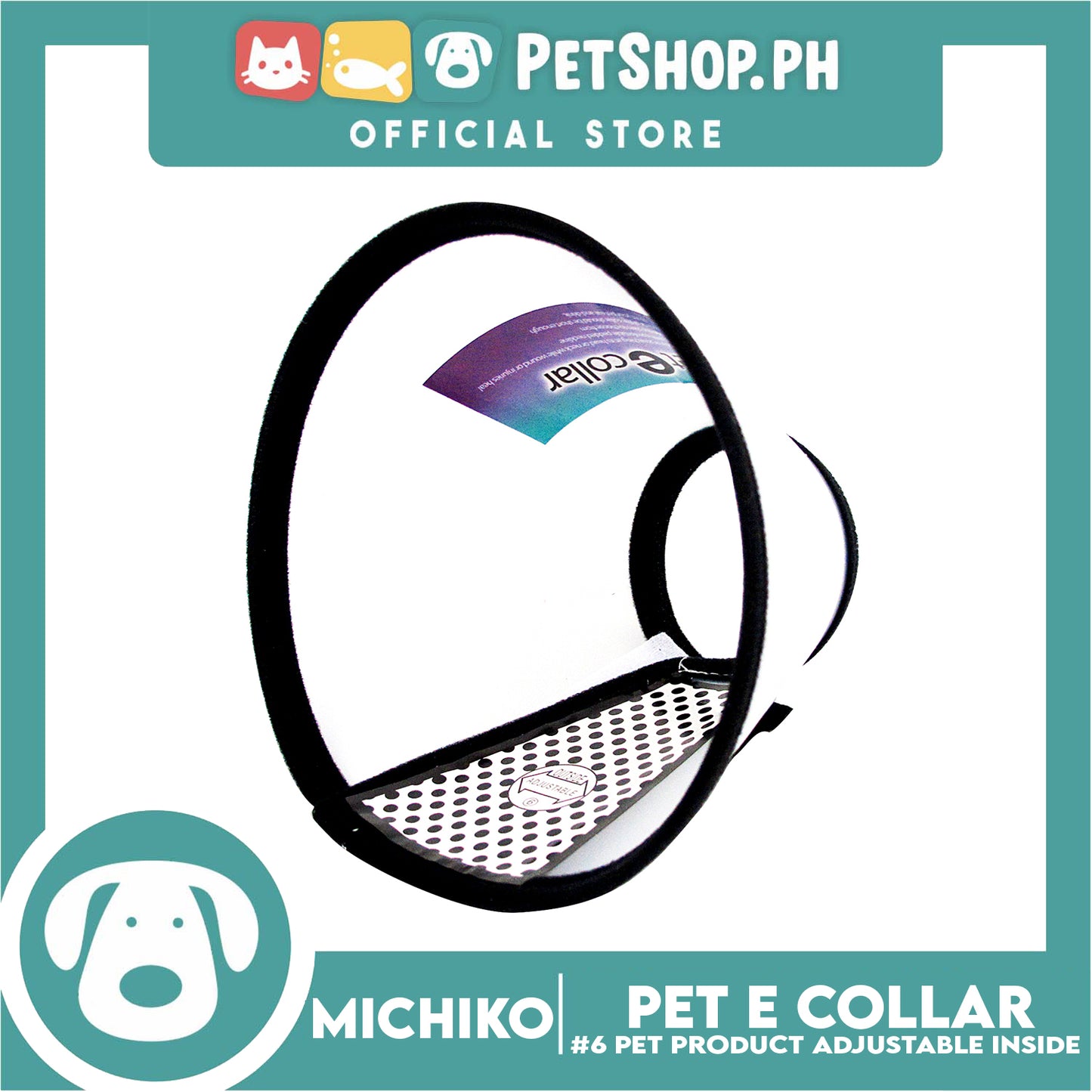 Michiko Pet E. Collar #6 Anti-Lick Anti-Bite Protection Cover Neck Cone For Cats And Dogs