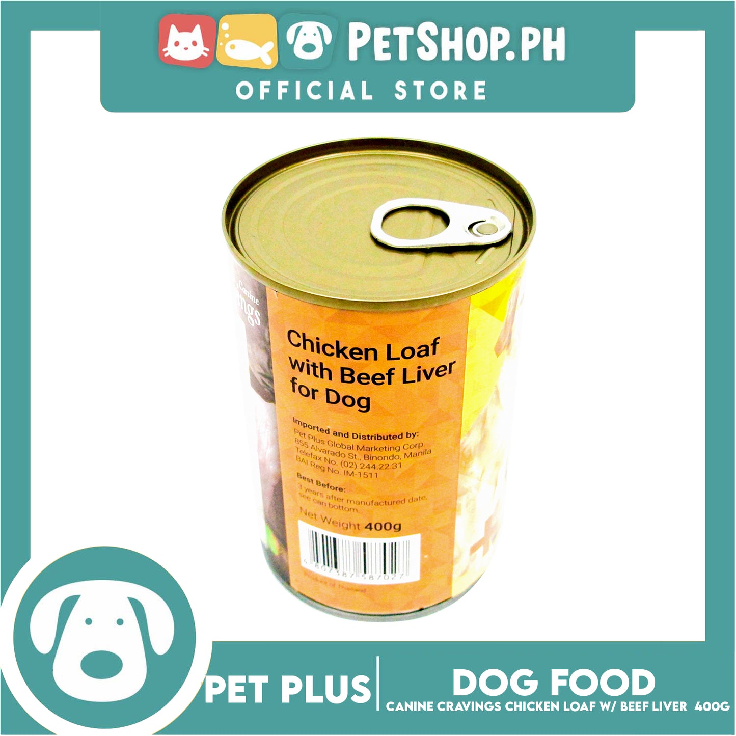 Pet Plus Canine Cravings 400g (Chicken Loaf With Beef Liver) Dog Canned Food