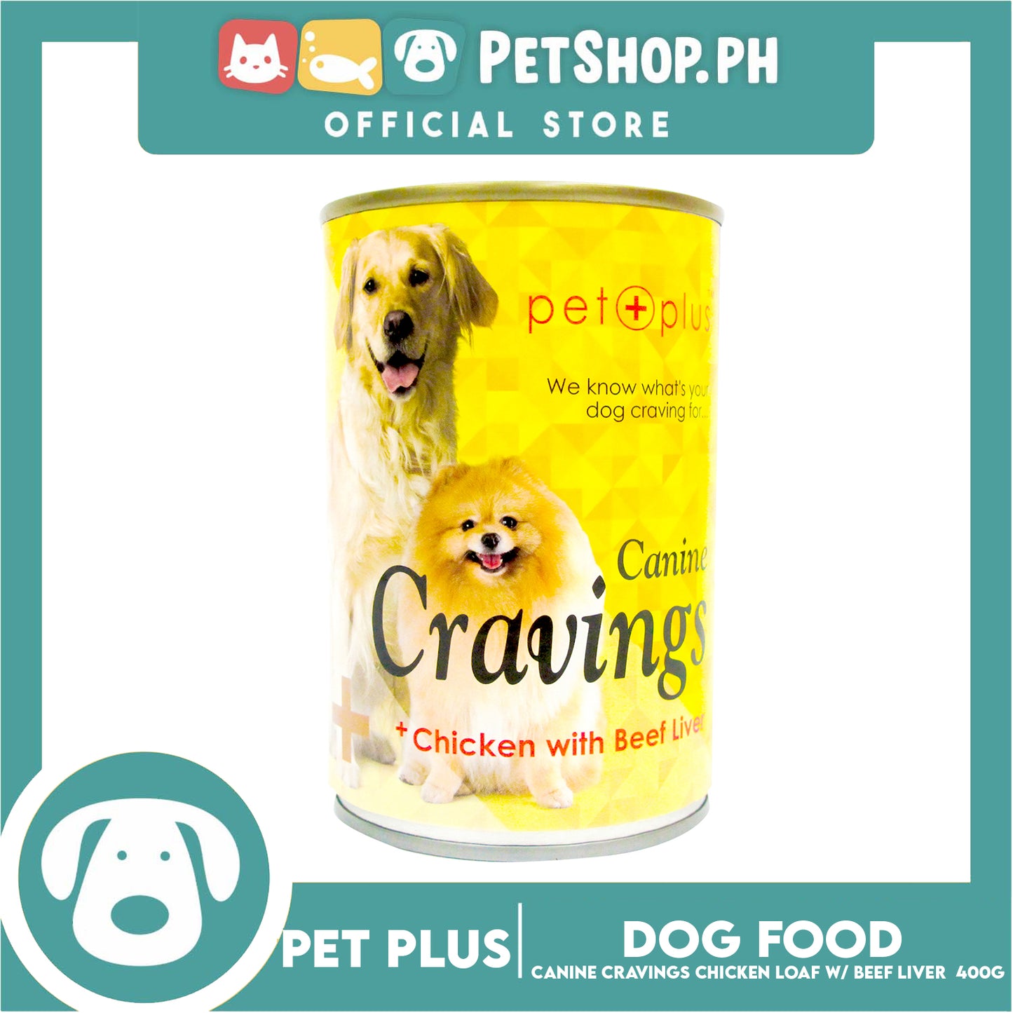 Pet Plus Canine Cravings 400g (Chicken Loaf With Beef Liver) Dog Canned Food