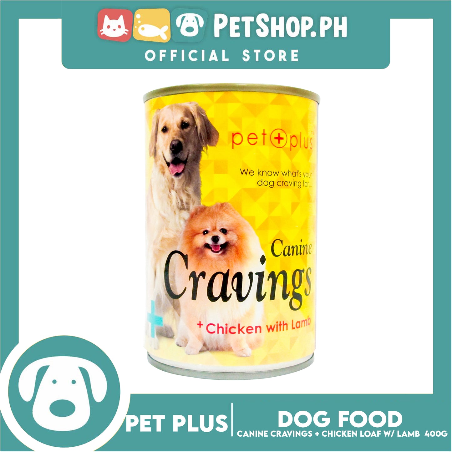 Pet Plus Canine Cravings 400g (Chicken Loaf With Lamb) Dog Canned Food