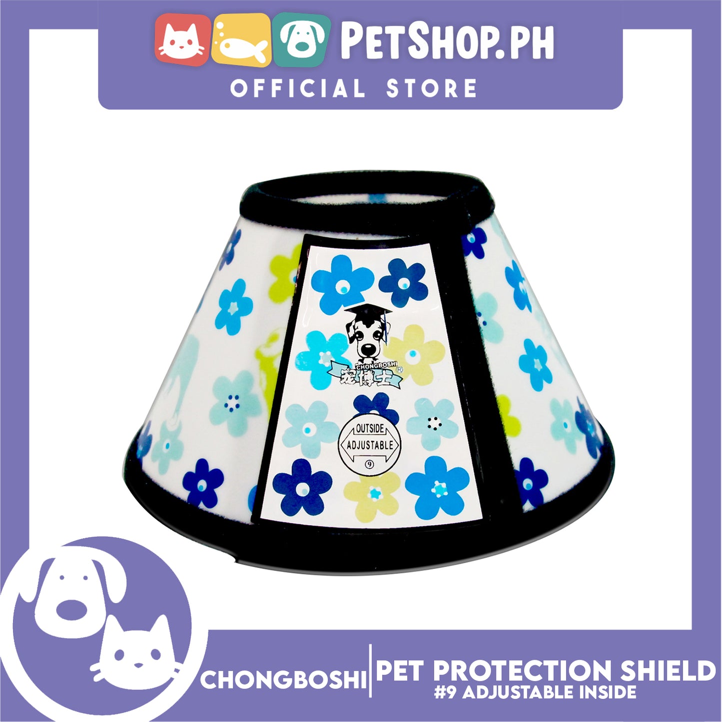 Chongboshi Pet Protection Shield #9 Anti-Lick Anti-Bite Protection Cover Neck Cone