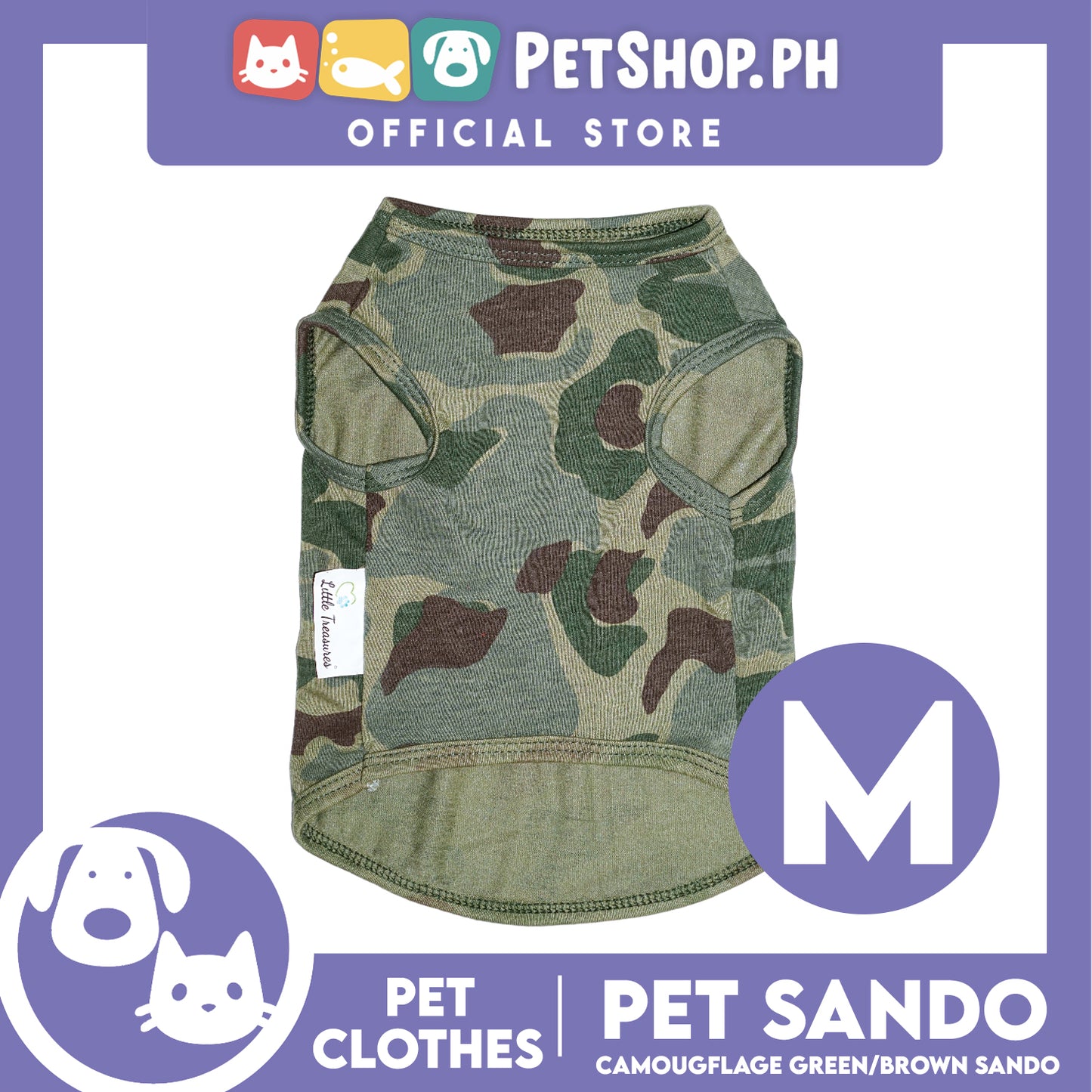 Pet Sando Camouflage Green and Brown (Medium) Perfect Fit for Dogs and Cats