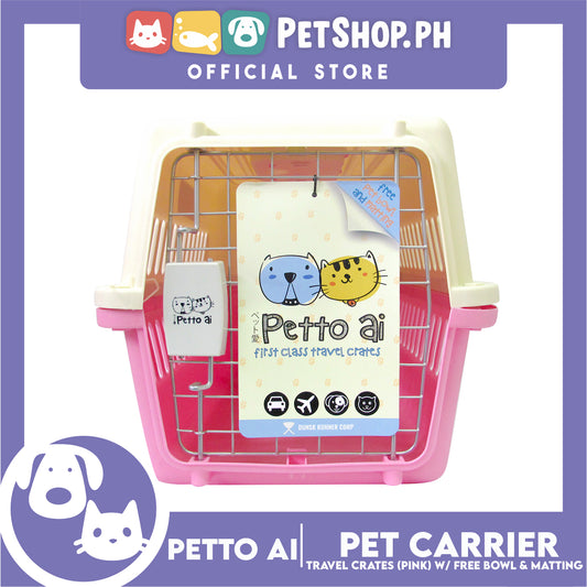 Petto Ai Dog Pet Carrier Crate (Pink) Pet Travel Carrier Animal Box