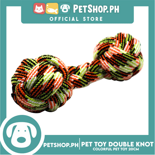 Pet Toy Colorful Double Knot Rope Ball Toys 20cm for Small Medium Dogs Puppies