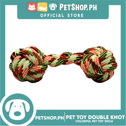 Pet Toy Colorful Double Knot Rope Ball Toys 20cm for Small Medium Dogs Puppies