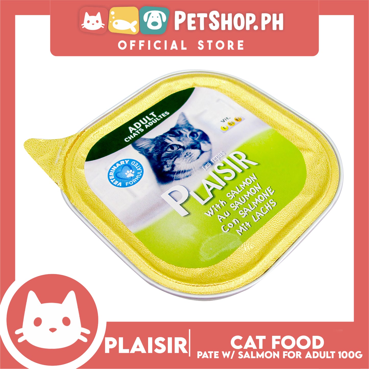 Plaisir Pate With Salmon 100g Cat Wet Food For Adult