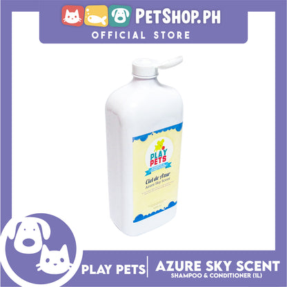 Play Pets Shampoo and Conditioner 1000ml (Azure Sky Scent) For All Types Of Dogs And Cats