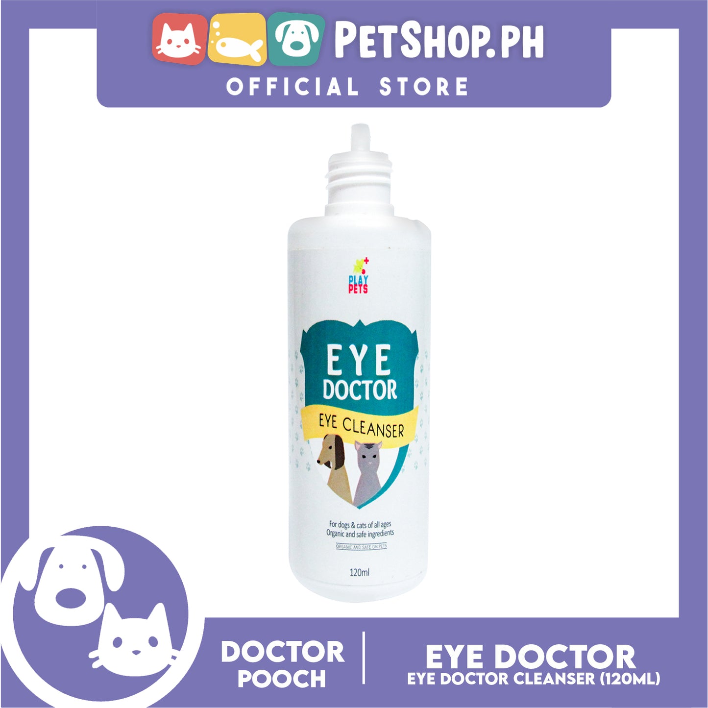 Play Pets Eye Doctor Eye Cleanser 120ml For Dogs and Cats Of All Ages