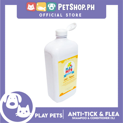 Play Pets Shampoo and Conditioner 1000ml (Anti-Tick and Flea) For All Types Of Dogs And Cats