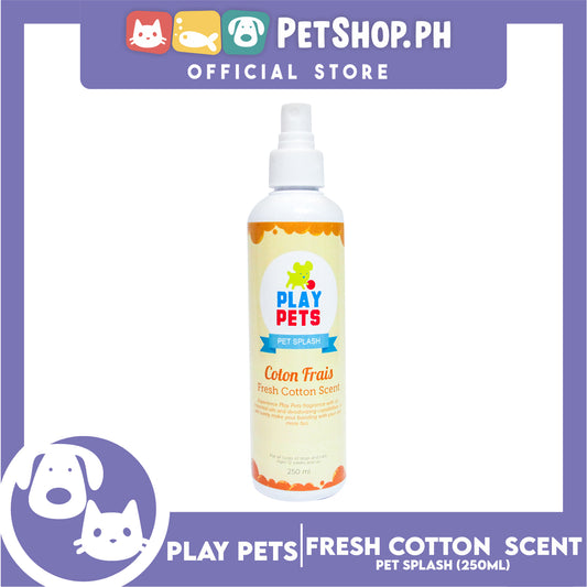 Play Pets, Pet Splash (Fresh Cotton Scent) Pet Cologne 250ml For All Types Of Dogs And Cats