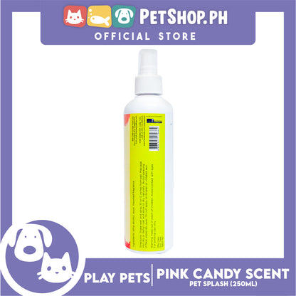 Play Pets, Pet Splash (Pink Candy Scent) Pet Cologne 250ml For All Types Of Dogs And Cats