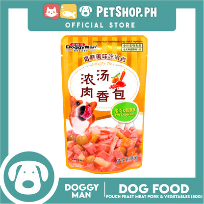 Doggyman Pouch Feast Dog Food 80g (Pork And Vegetable) Z0179 Dog Pouch Food, Dog Wet Food