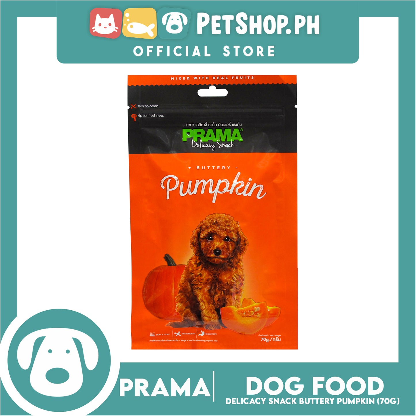 Prama Delicacy Snack Buttery Pumpkin 70g Dog Treats