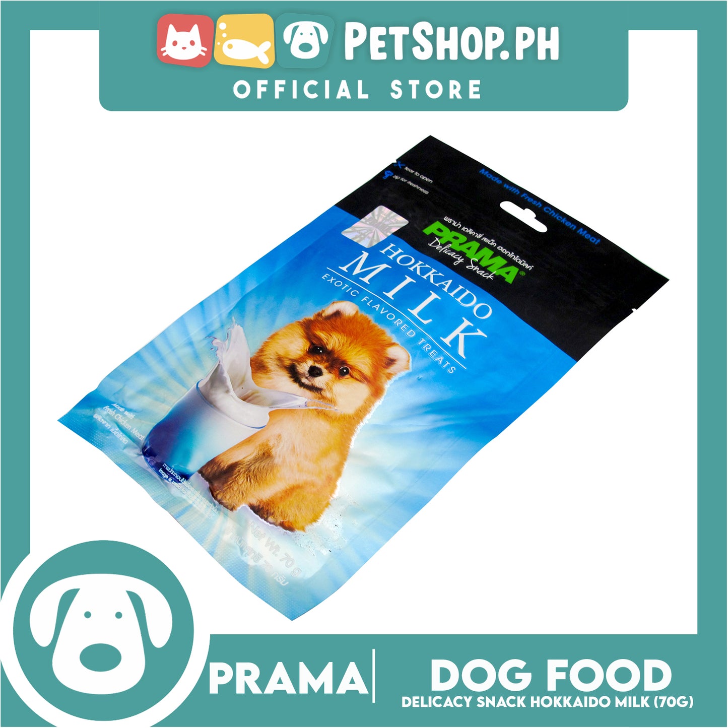 Prama Delicacy Snack Hokkaido Milk 70g Dog Treats