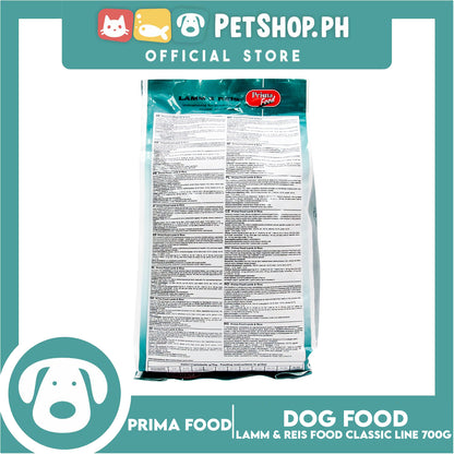 Prima Food Classic Line 700g (Lamb And Rice or Lamm And Reis) For Adult Dogs Of All Ages, Dog Dry Food